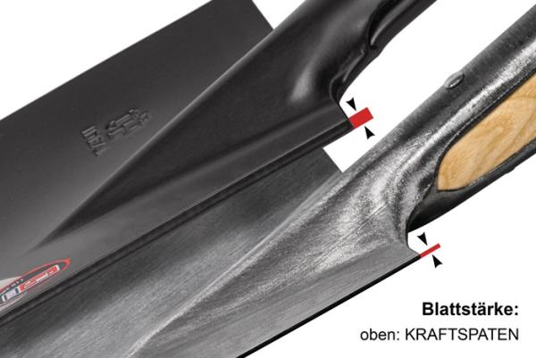 Kraftspaten 280x190/180mm Gr.2 Plus Stahlrohrstiel m.Hartholzknauf